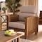 Baxton Studio Charlotte Taupe Upholstered Walnut Finished Wood 1-Seater Lounge Chair 162-9797 - alternate 7